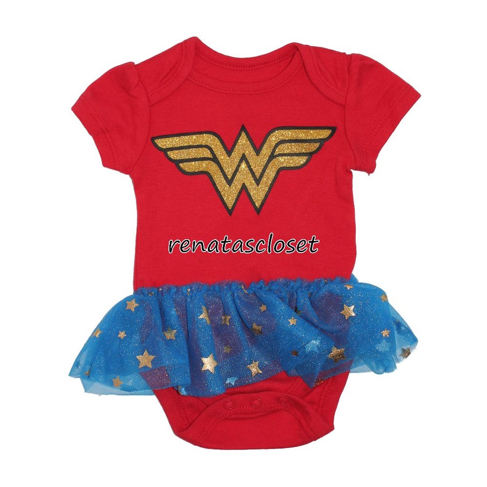 Happy Threads Baby Girls' Wonder Woman Tutu Bodysuit NWT
